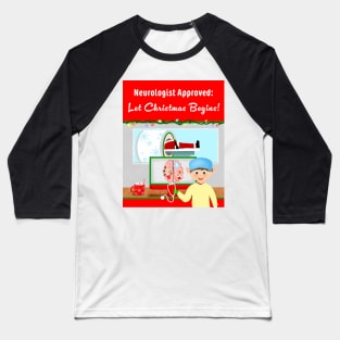 Santa In MRI Christmas Neurologist Baseball T-Shirt